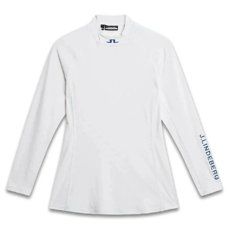 Retro Stripes J.Lindeberg Eliza Top Golf Baselayer Bias Bridge White - SS24 Women