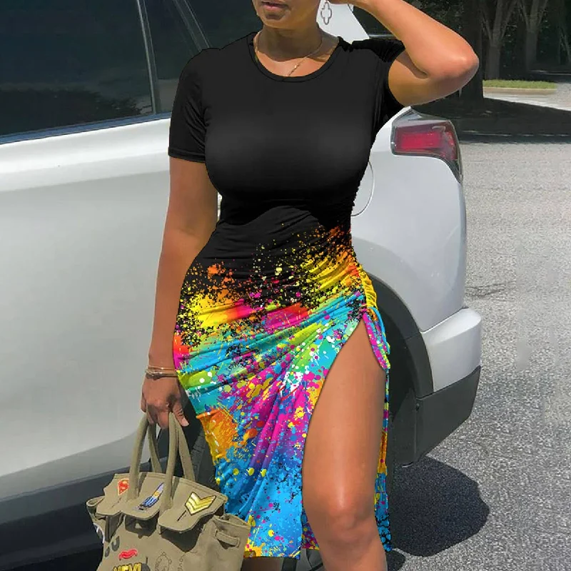 Luxury and fashionable AKIMBO SLIM-FIT DRESS WITH HIP WRAP_CWDSD3943