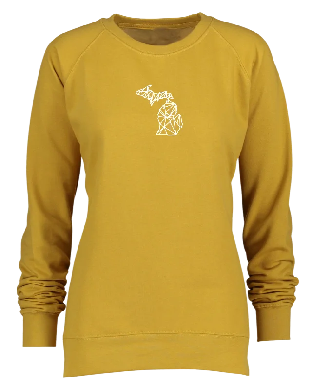 Easy Chic Women's Geometric Michigan Crewneck Sweatshirt (CLOSEOUT)